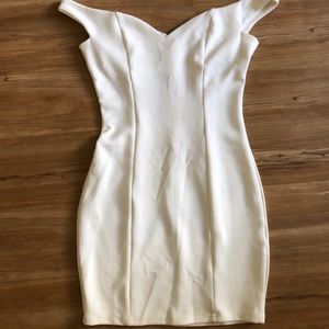 TOBI white off-shoulder bodycon dress